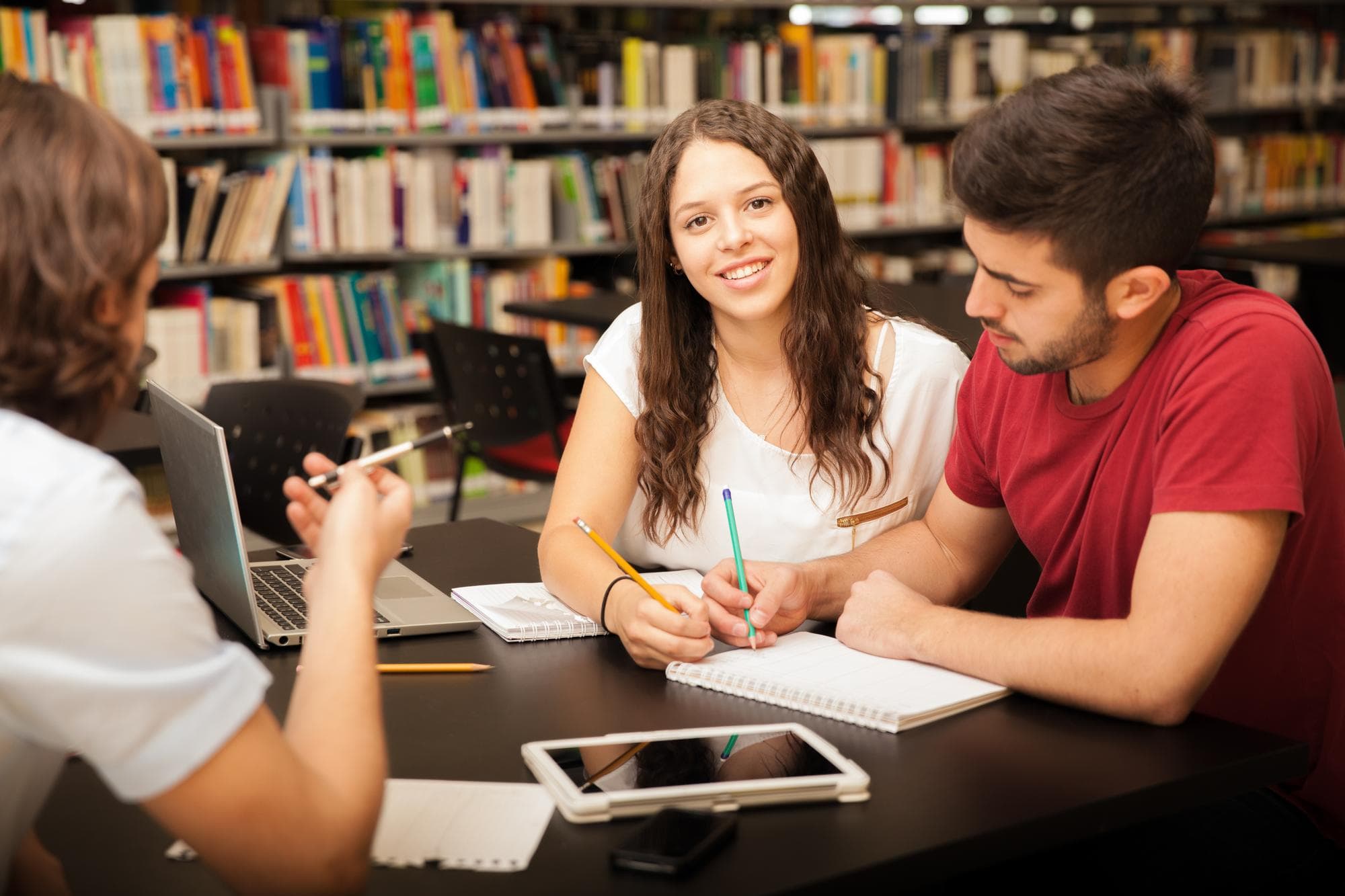 Students studying together
